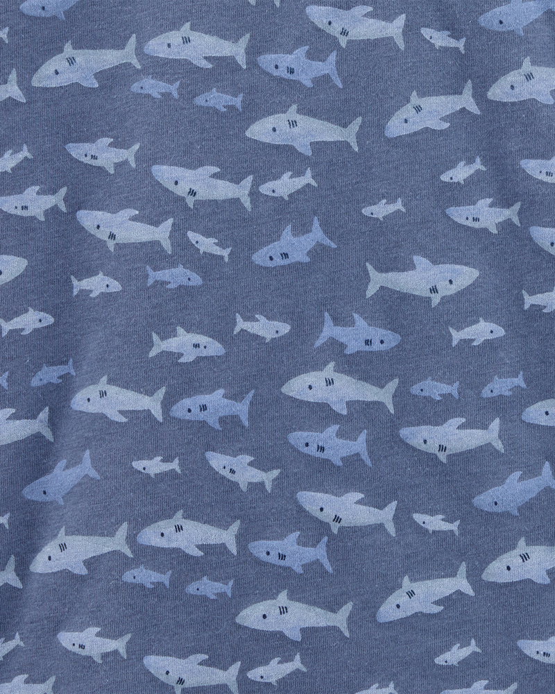 Toddler Henley Fish Print Shirt - Blue - Image 2